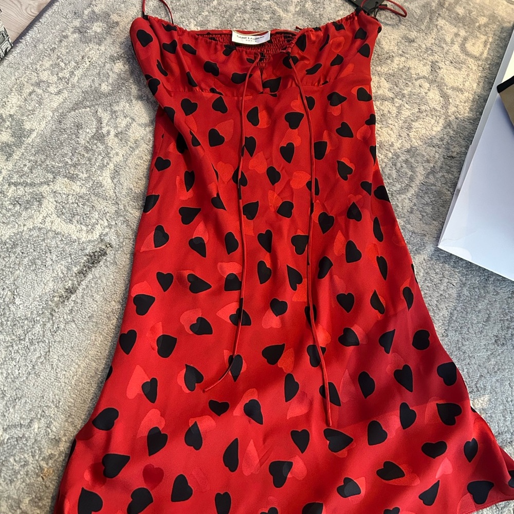 Saint Laurent Silk ❤️ heart patterned dress